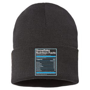 Snowflake Nutrition Facts Sustainable Knit Beanie