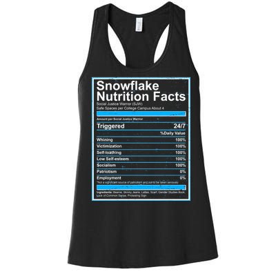 Snowflake Nutrition Facts Women's Racerback Tank