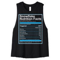 Snowflake Nutrition Facts Women's Racerback Cropped Tank