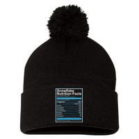 Snowflake Nutrition Facts Pom Pom 12in Knit Beanie