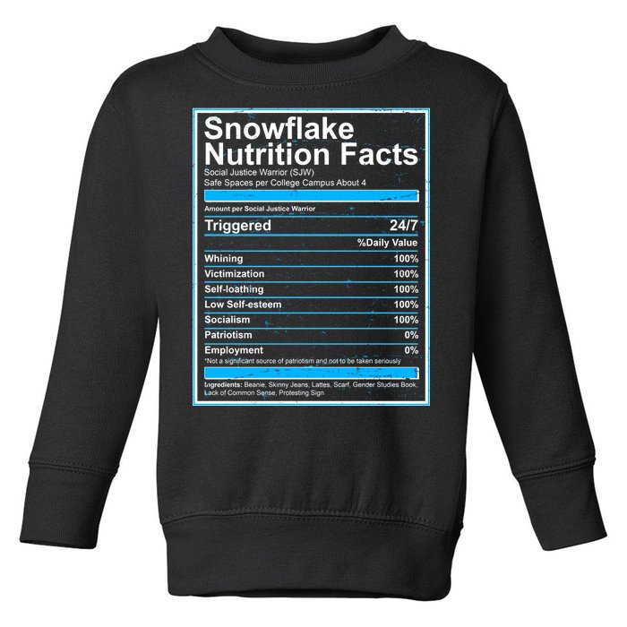 Snowflake Nutrition Facts Toddler Sweatshirt