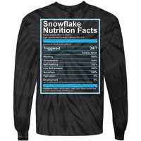 Snowflake Nutrition Facts Tie-Dye Long Sleeve Shirt