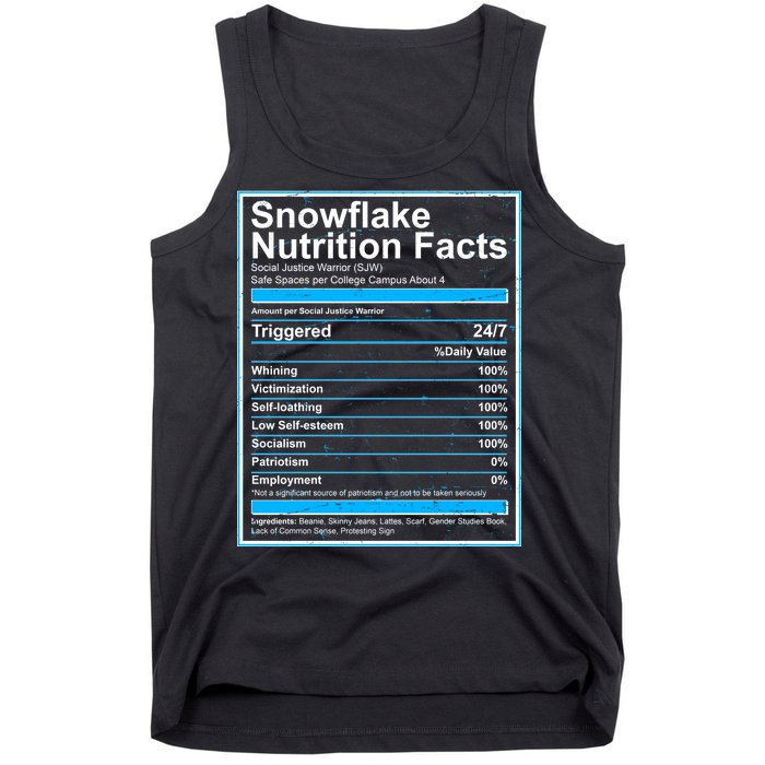 Snowflake Nutrition Facts Tank Top