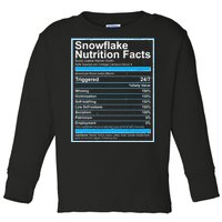 Snowflake Nutrition Facts Toddler Long Sleeve Shirt