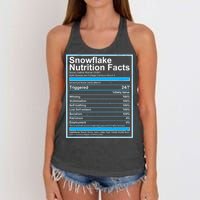 Snowflake Nutrition Facts Women's Knotted Racerback Tank