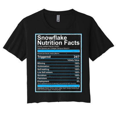 Snowflake Nutrition Facts Women's Crop Top Tee