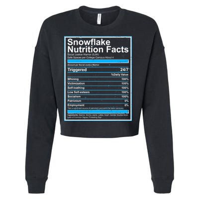 Snowflake Nutrition Facts Cropped Pullover Crew