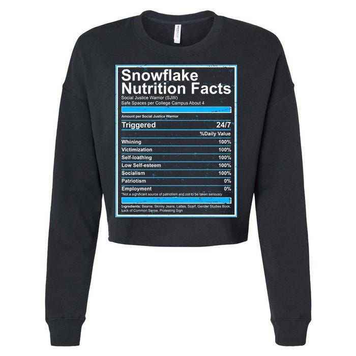 Snowflake Nutrition Facts Cropped Pullover Crew