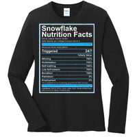 Snowflake Nutrition Facts Ladies Long Sleeve Shirt