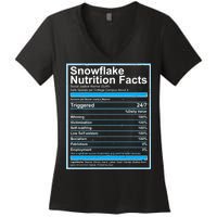 Snowflake Nutrition Facts Women's V-Neck T-Shirt