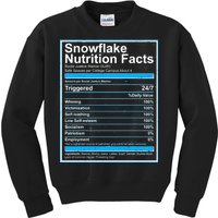 Snowflake Nutrition Facts Kids Sweatshirt