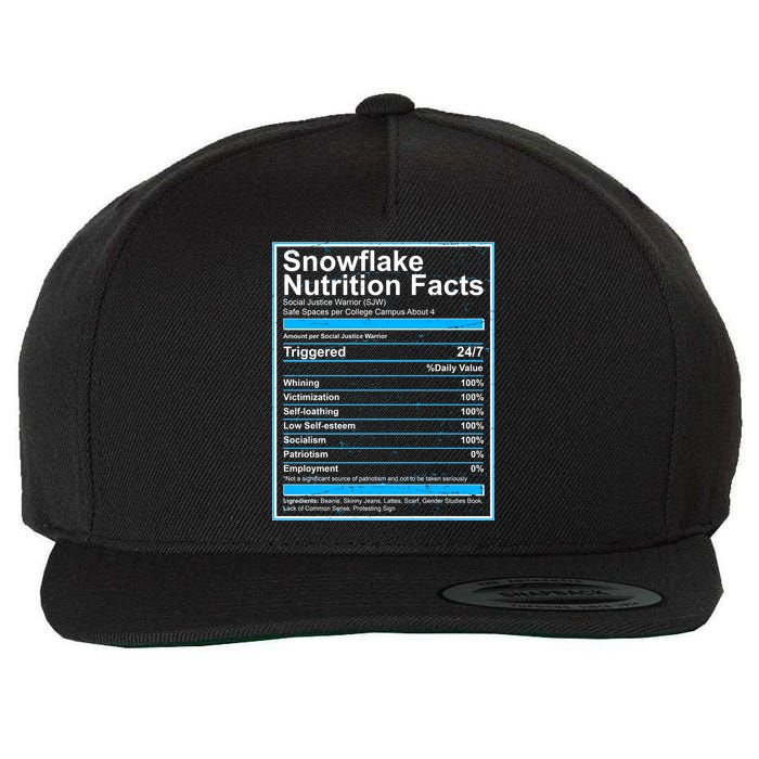 Snowflake Nutrition Facts Wool Snapback Cap