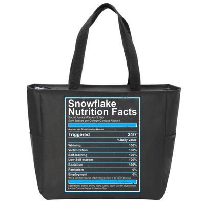 Snowflake Nutrition Facts Zip Tote Bag