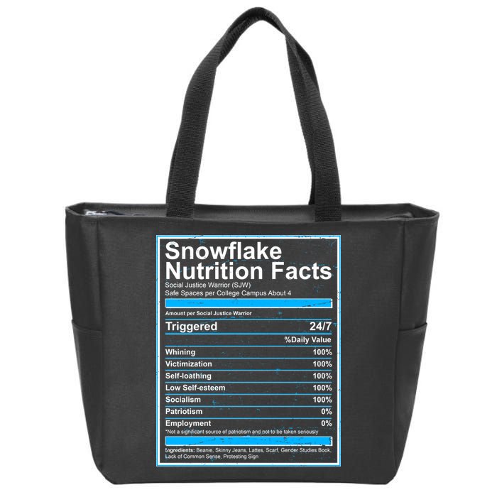 Snowflake Nutrition Facts Zip Tote Bag