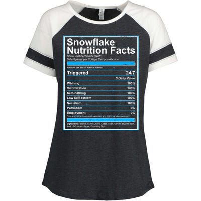 Snowflake Nutrition Facts Enza Ladies Jersey Colorblock Tee