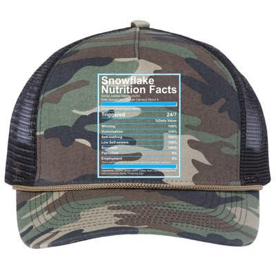 Snowflake Nutrition Facts Retro Rope Trucker Hat Cap