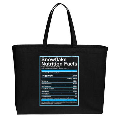 Snowflake Nutrition Facts Cotton Canvas Jumbo Tote