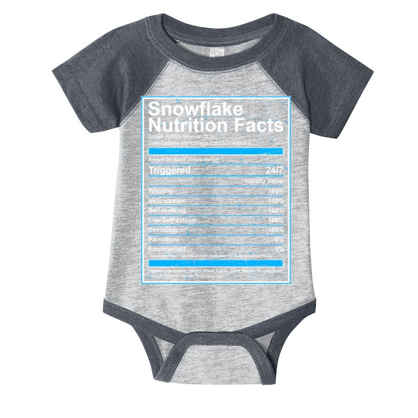 Snowflake Nutrition Facts Infant Baby Jersey Bodysuit