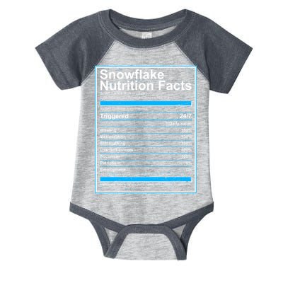 Snowflake Nutrition Facts Infant Baby Jersey Bodysuit