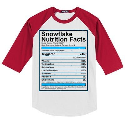 Snowflake Nutrition Facts Kids Colorblock Raglan Jersey