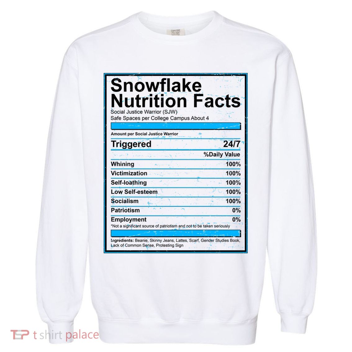 Snowflake Nutrition Facts Garment-Dyed Sweatshirt