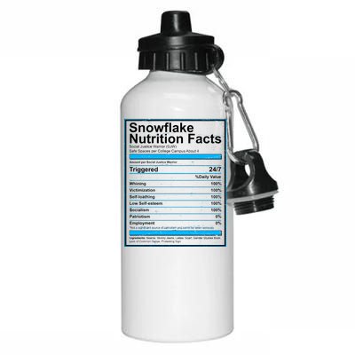 Snowflake Nutrition Facts Aluminum Water Bottle