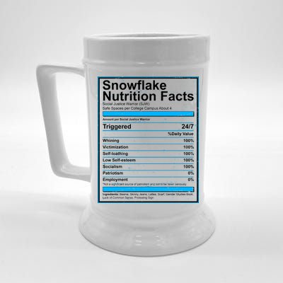 Snowflake Nutrition Facts Beer Stein