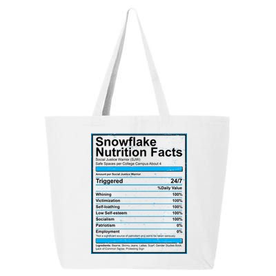 Snowflake Nutrition Facts 25L Jumbo Tote