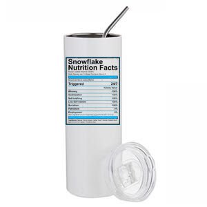 Snowflake Nutrition Facts Stainless Steel Tumbler