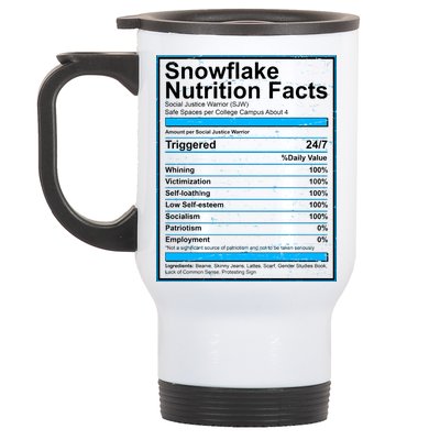 Snowflake Nutrition Facts Stainless Steel Travel Mug