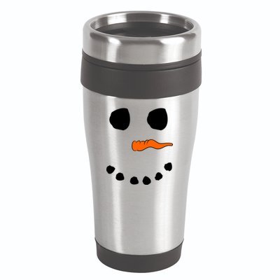 Snowman Big Face 16oz Travel Tumbler