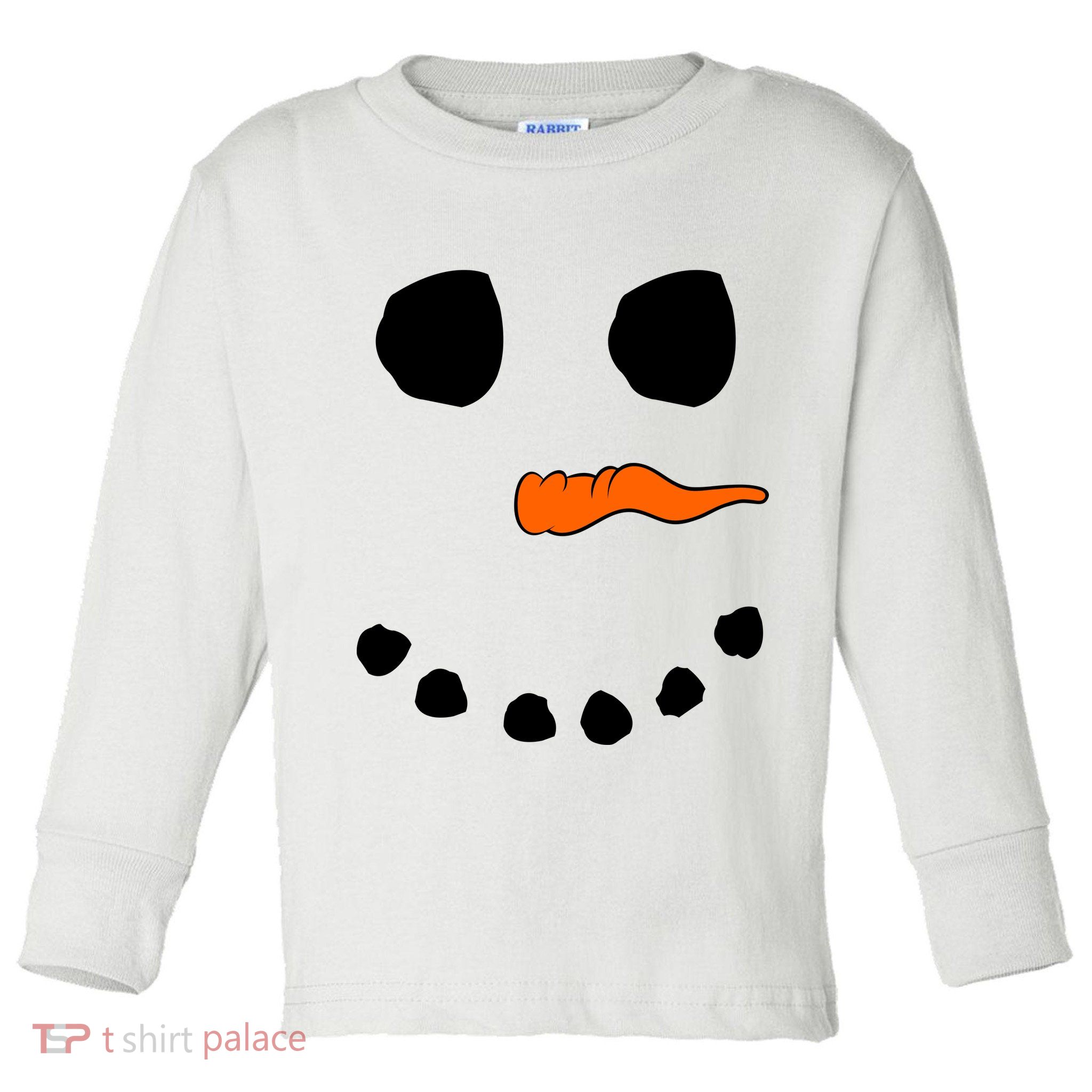 Snowman Big Face Toddler Long Sleeve Shirt