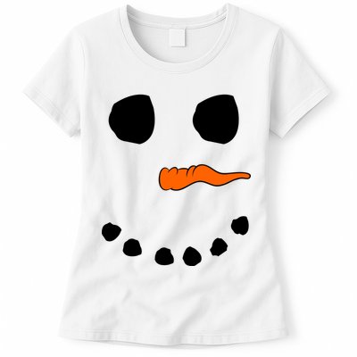 Snowman Big Face Womens T-Shirt