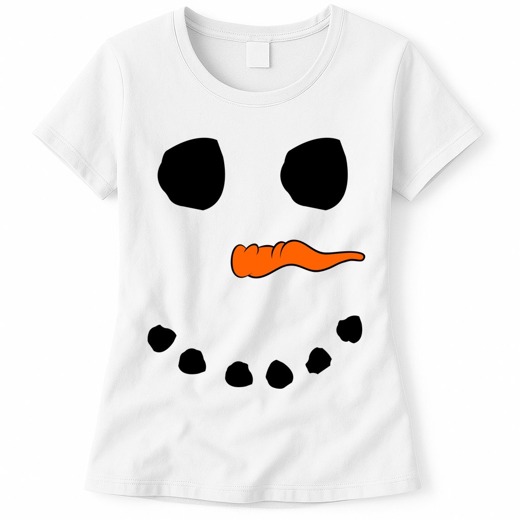 Snowman Big Face Womens T-Shirt