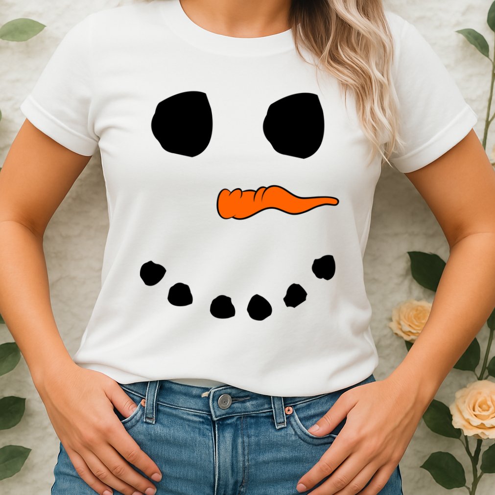 Snowman Big Face Womens T-Shirt
