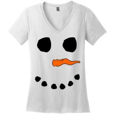 Snowman Big Face Women's V-Neck T-Shirt