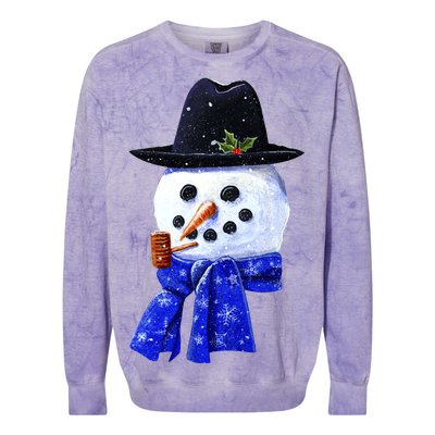 Snowman Smile Colorblast Crewneck Sweatshirt