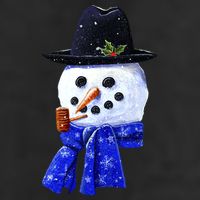 Snowman Smile 7 Panel Mesh Trucker Snapback Hat