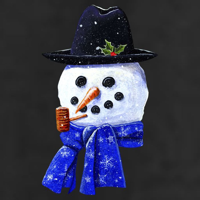 Snowman Smile 7 Panel Mesh Trucker Snapback Hat