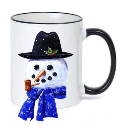 Snowman Smile 11oz Black Color Changing Mug