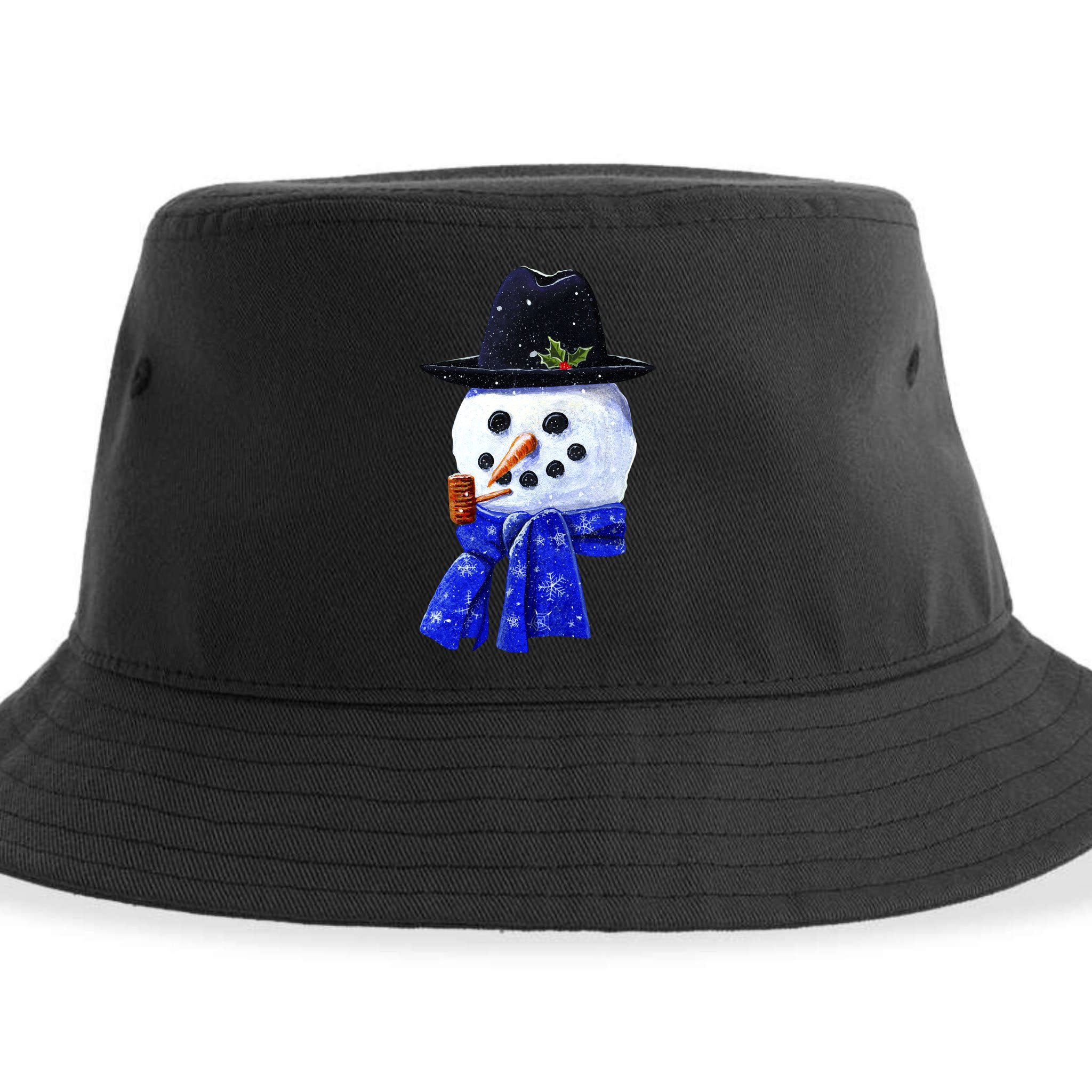 Snowman Smile Sustainable Bucket Hat
