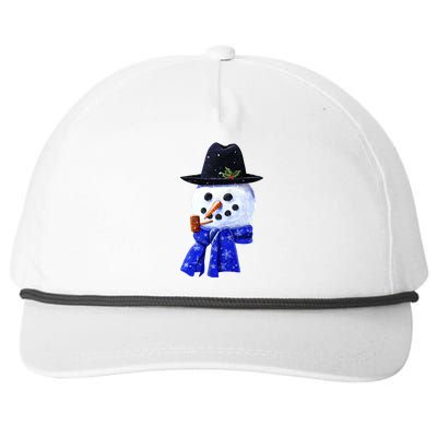 Snowman Smile Snapback Five-Panel Rope Hat