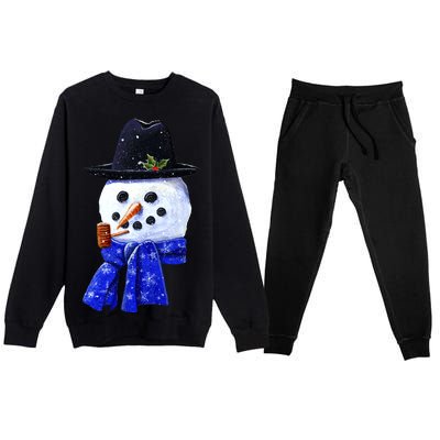 Snowman Smile Premium Crewneck Sweatsuit Set