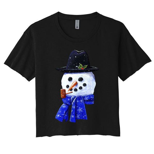 Snowman Smile Crop Top