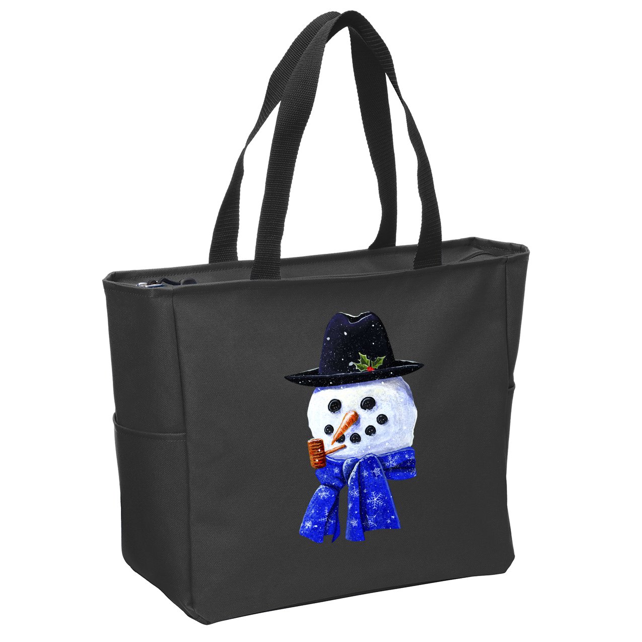 Snowman Smile Zip Tote Bag