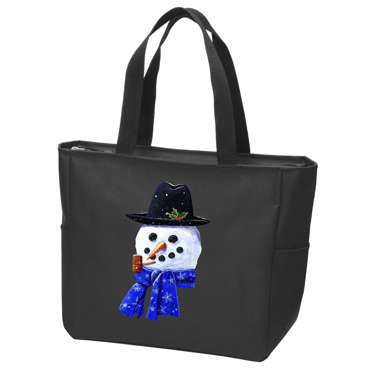 Snowman Smile Zip Tote Bag