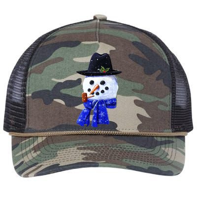 Snowman Smile Retro Rope Trucker Hat Cap