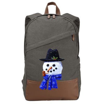 Snowman Smile Cotton Canvas Backpack