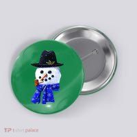 Snowman Smile Button