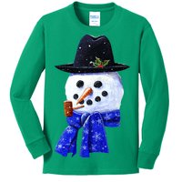 Snowman Smile Kids Long Sleeve Shirt